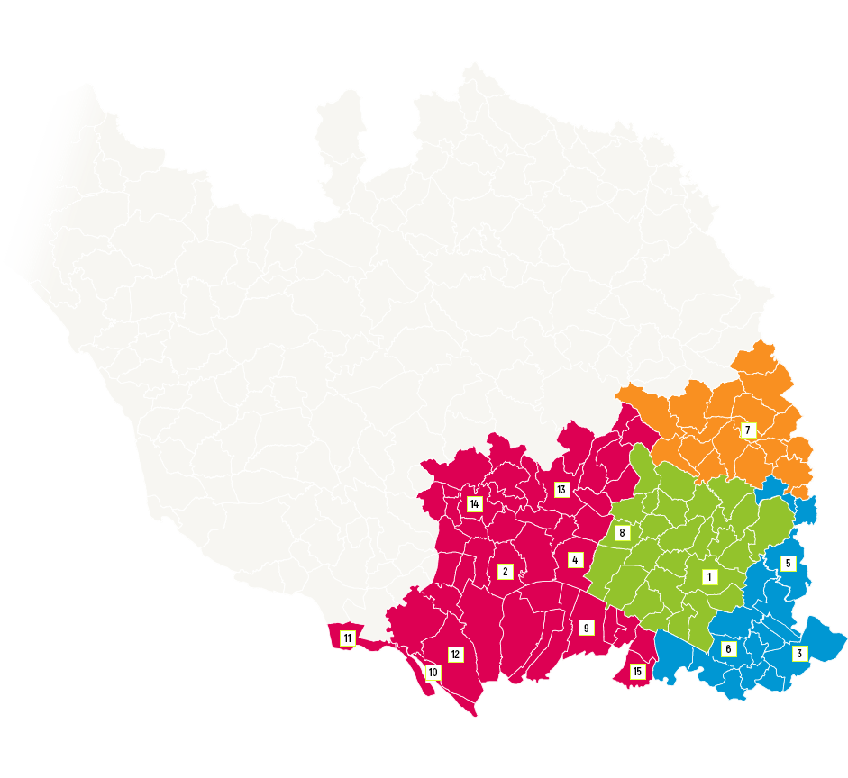 Carte avec les antennes mission locale