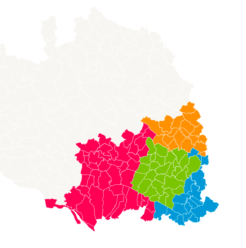 Carte avec les antennes mission locale