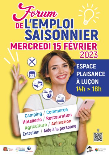 Forum de l'Emploi Saisonnier de Luçon - Mercredi 15 Février 2023 de 14h à 18h à l'espace plaisance de Luçon.